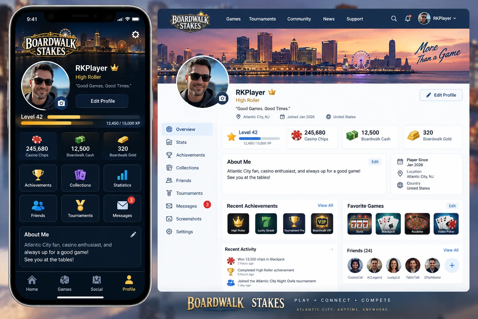 Boardwalk Stakes player profile experience