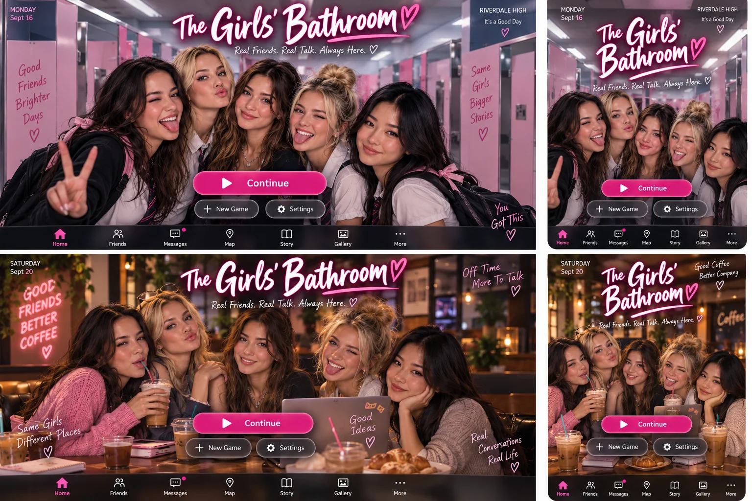 The Girls' Bathroom game UI concept